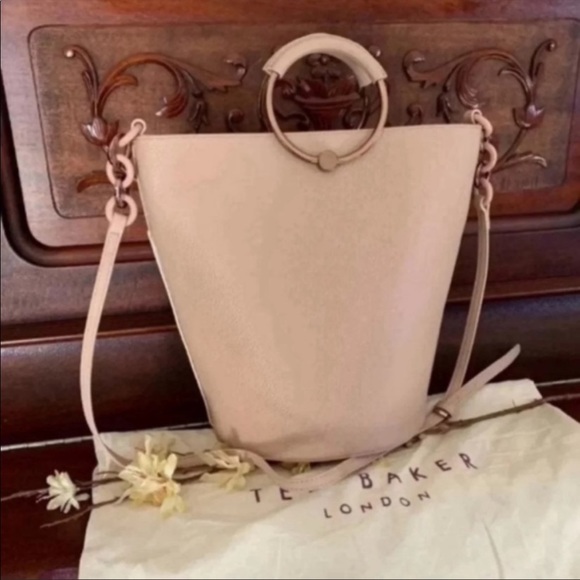 🎀NWT🎀Chic Ted Baker Uber-Chic Snakeskin Print 2-WayLeather Bucket Bag - Picture 15 of 16